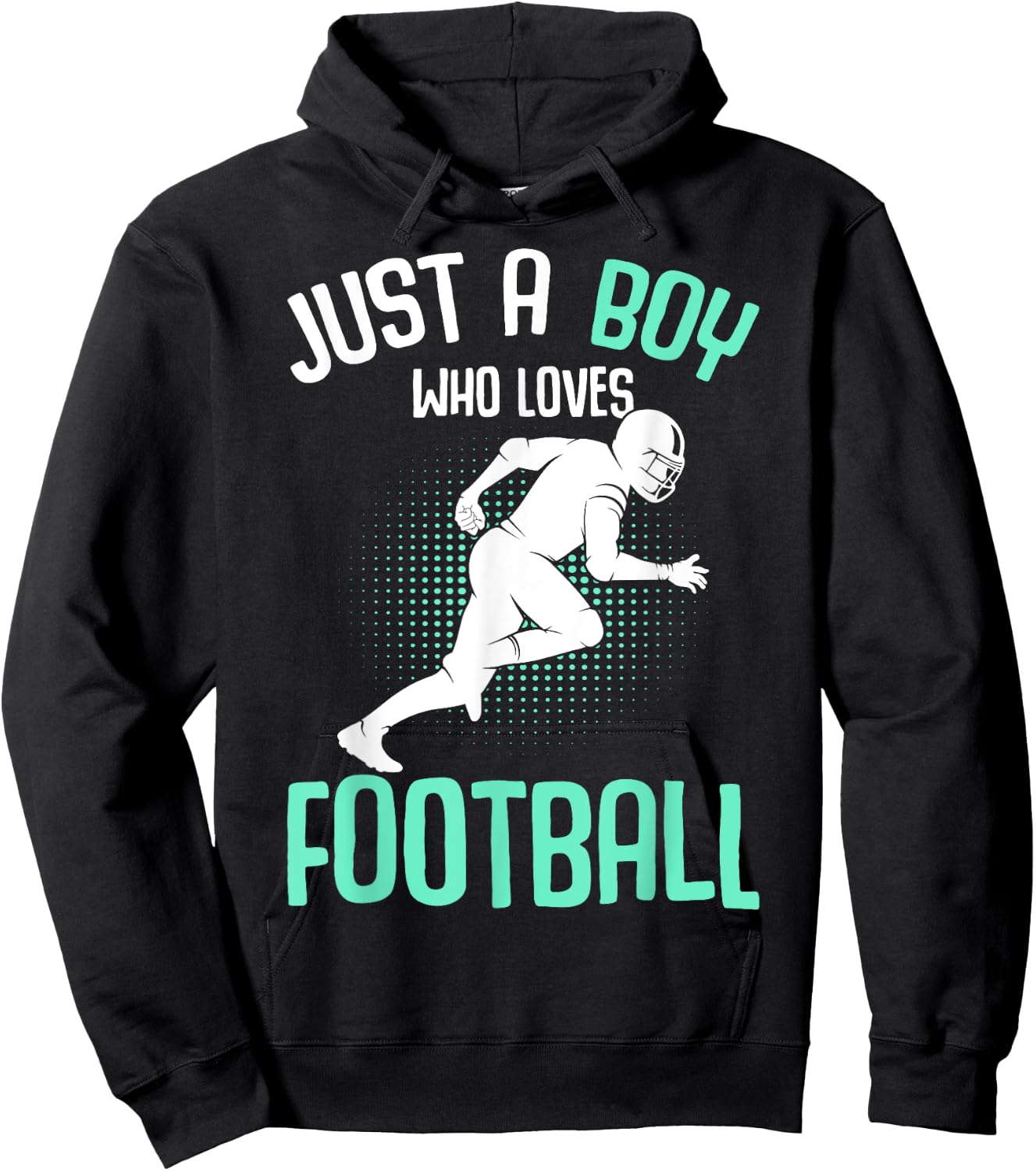 Just A Boy Who Loves Football American Football Kids Boys Hoodie - Hoodie | Black