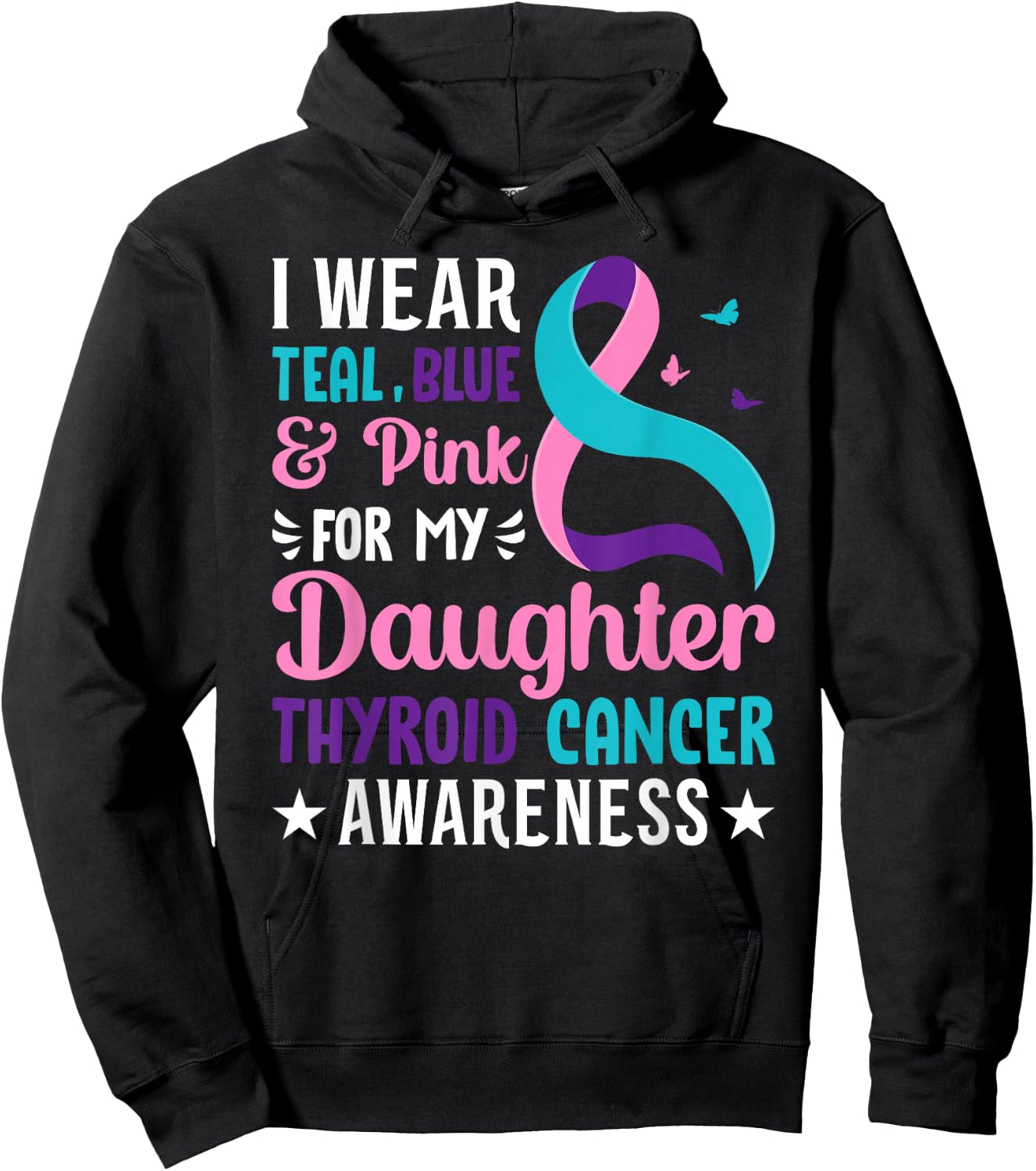 Thyroid Father/Mother of a Warrior Thyroid Cancer Awareness Hoodie - Hoodie | Black