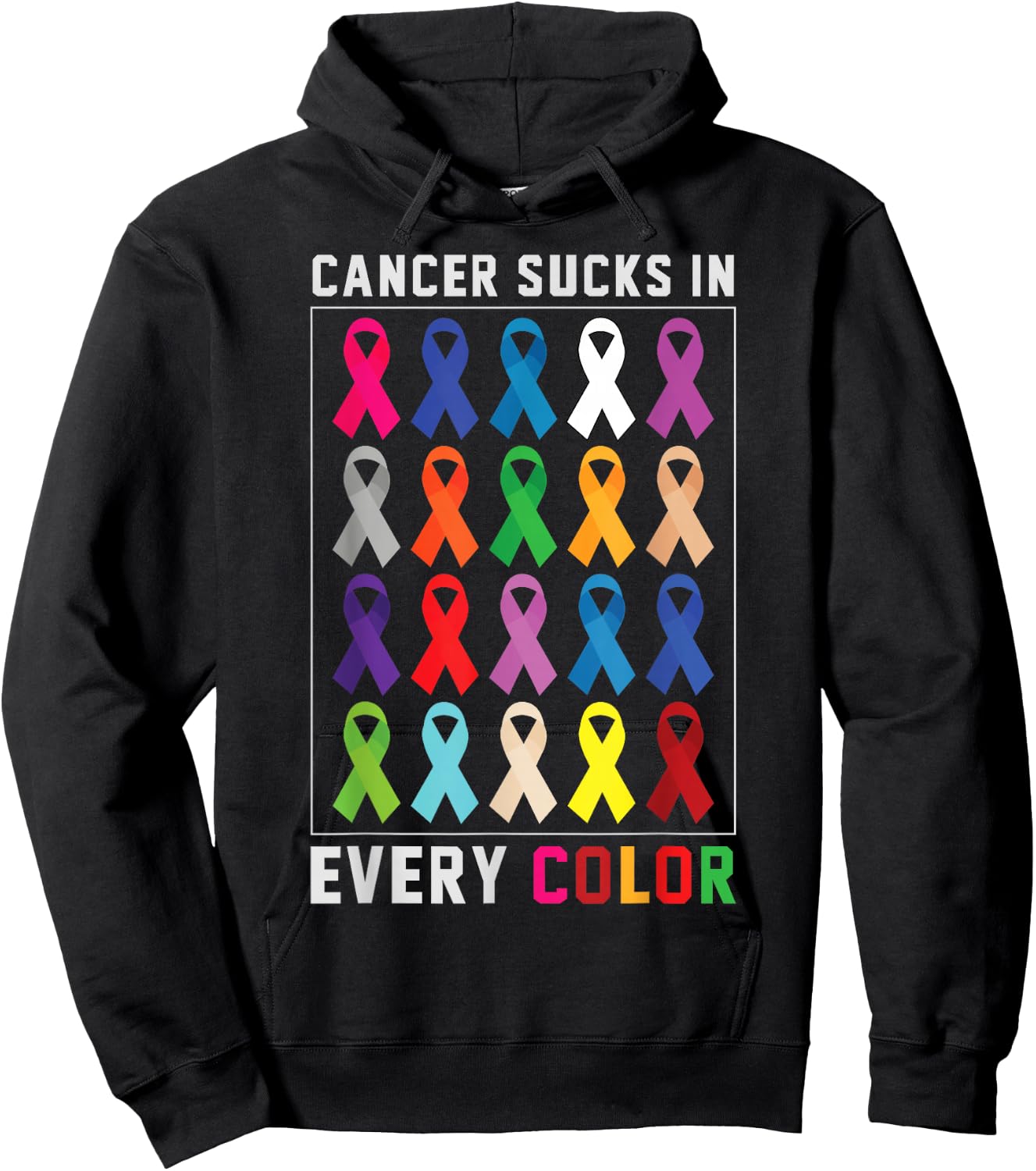 Cancer Sucks In Every Color Fighter | Funk Cancer Hoodie - Hoodie | Black