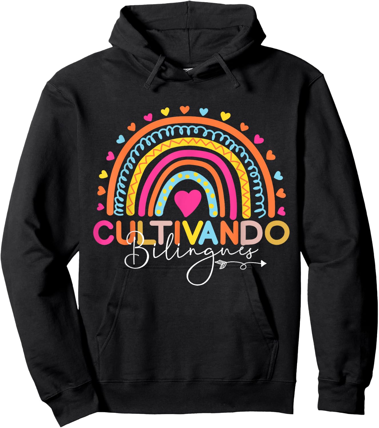 Bilingual Teacher Cultivando Bilingues Maestra Men Women Girls Kids Hoodie - Hoodie | Black