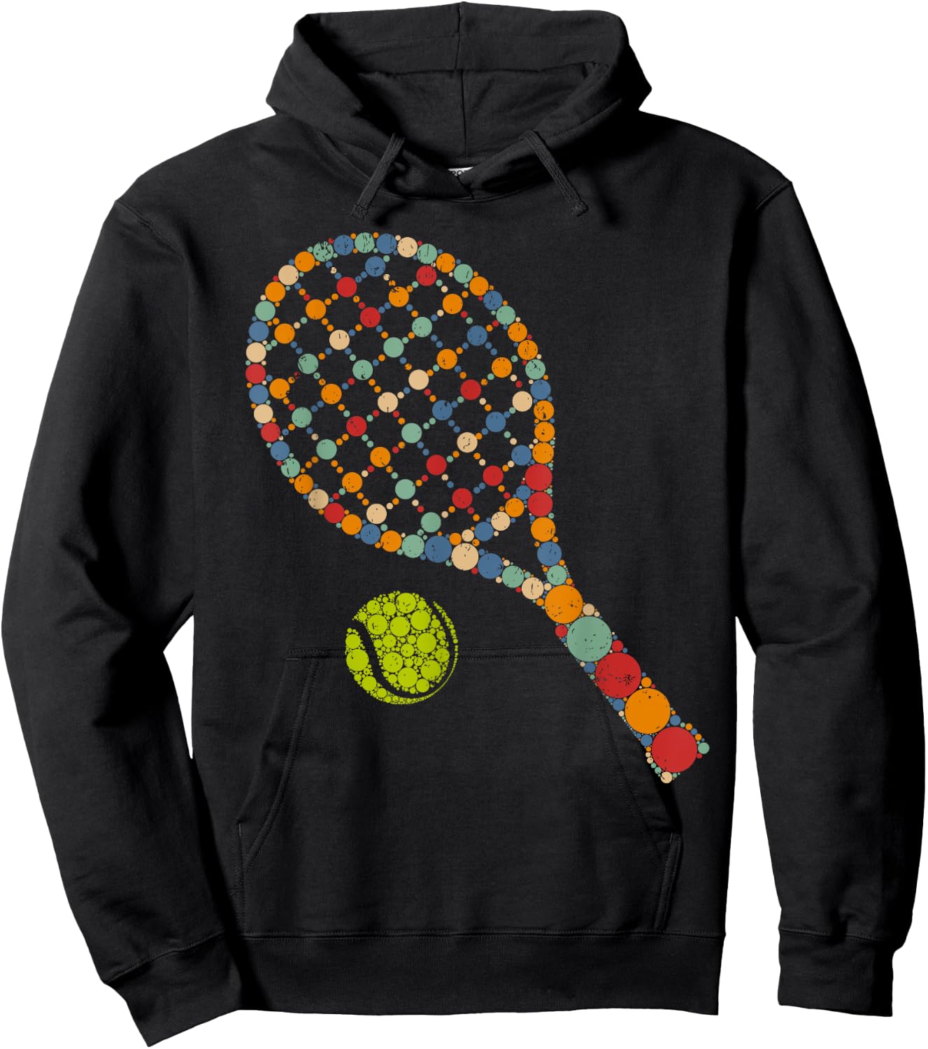 Retro Tennis Player & Ball With Polka Dots Happy Dot Day Boy Hoodie - Hoodie | Black