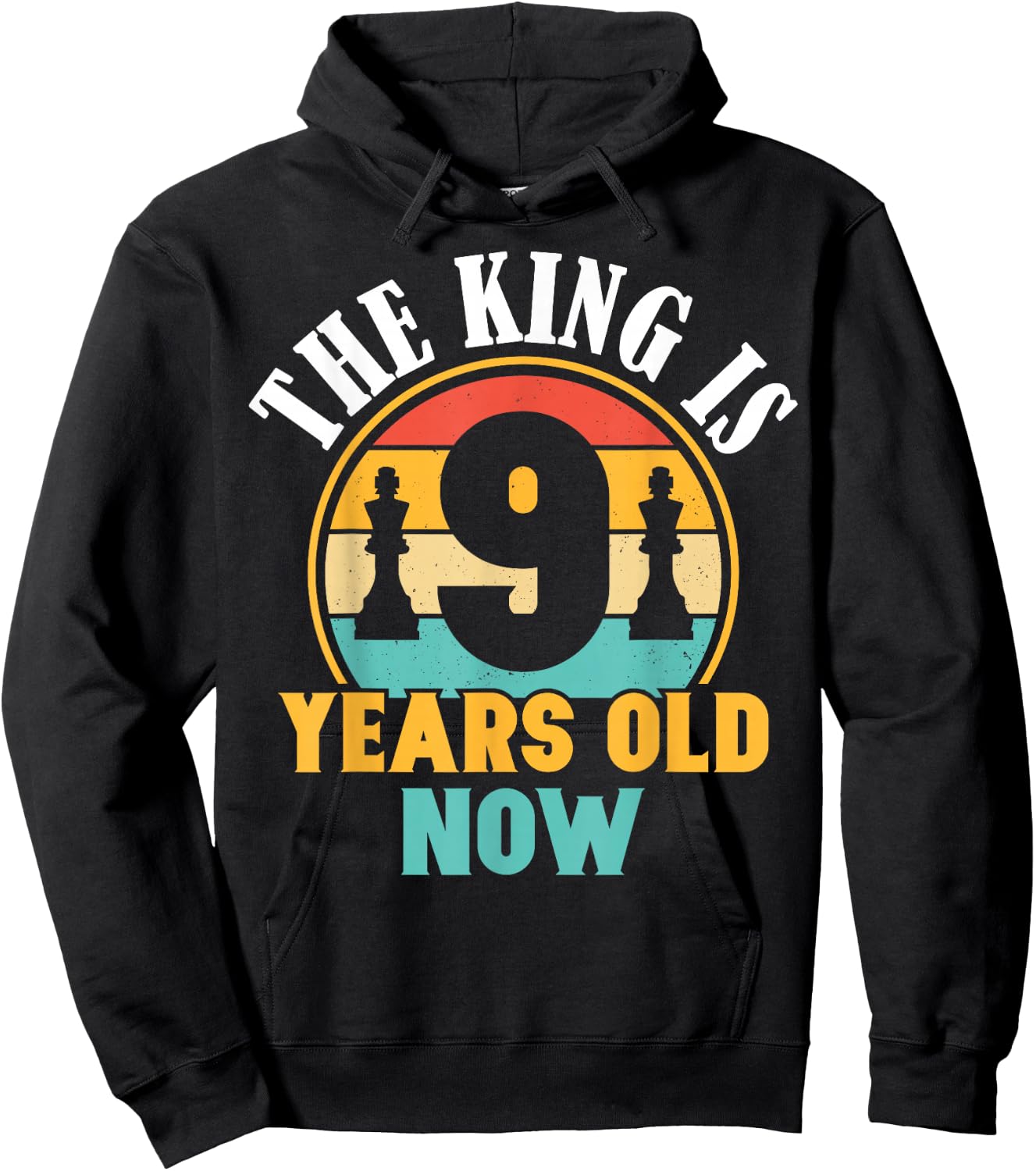 Chess Lover 9th Birthday Chess 9 Years Old Boy Birthday Hoodie - Hoodie | Black