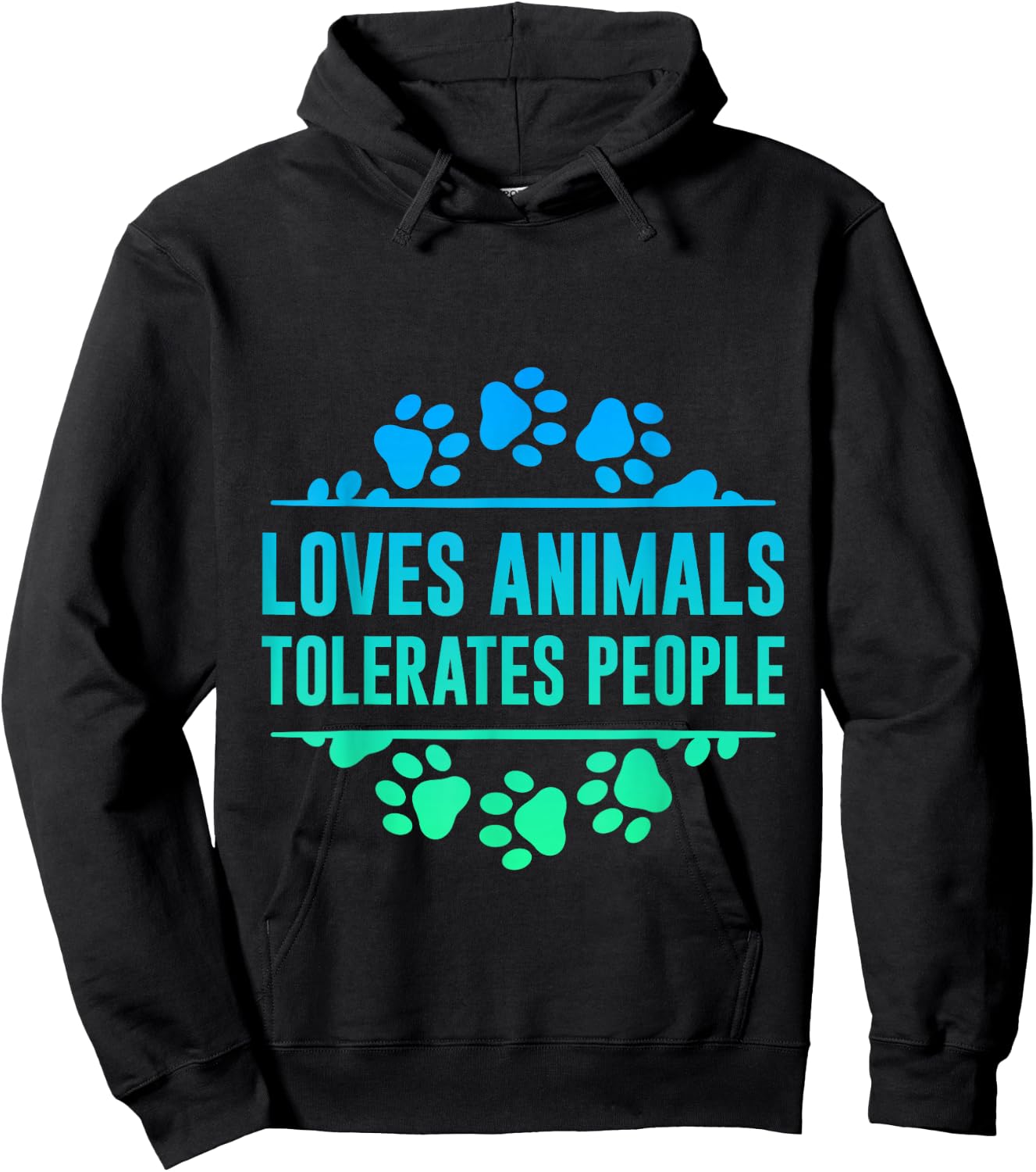 Loves Animals Tolerates People Hoodie - Hoodie | Black