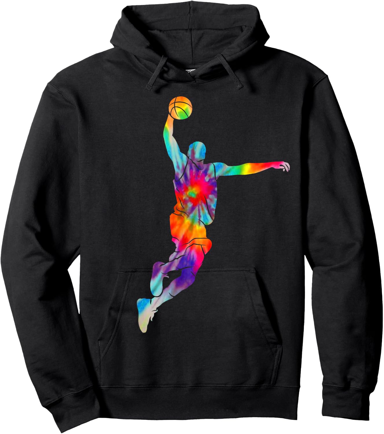 Basketball Player Tie Dye Vintage Bball Coach Fan Hoodie - Hoodie | Black