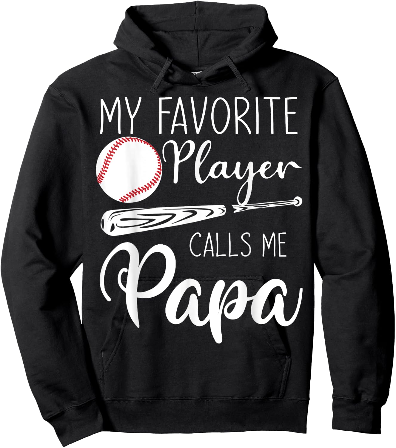 My Favorite Baseball Player Calls Me Papa Custom Hoodie - Hoodie | Black