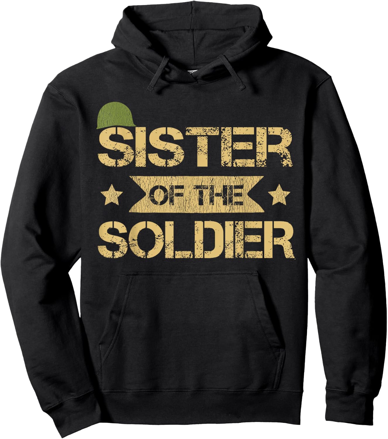 Sister Of The Soldier Matching Family Army Birthday Party Hoodie - Hoodie | Black