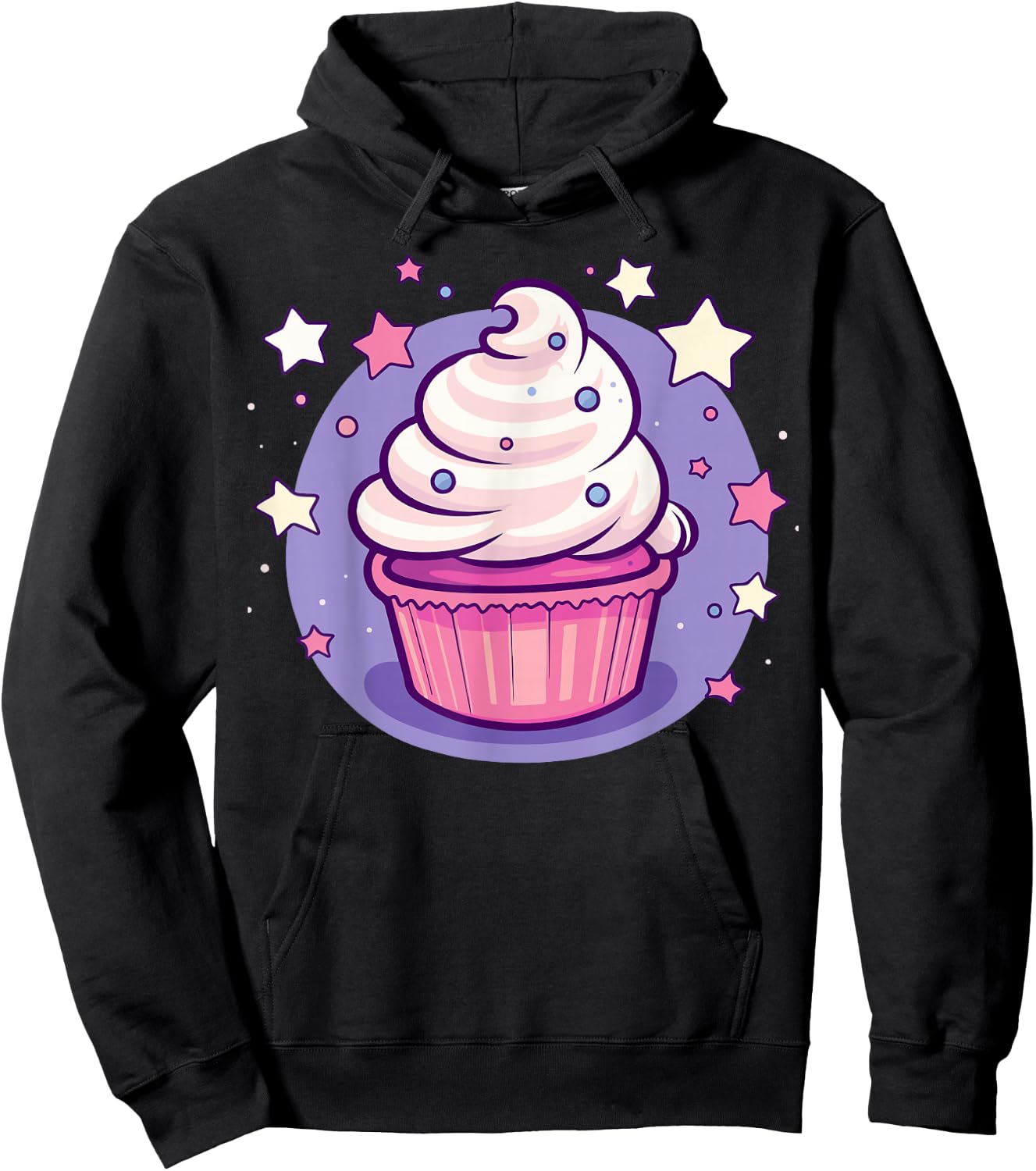 Cupcake Cute Pastel Kawaii Celestial Stars Baking Dessert Hoodie - Hoodie | Black