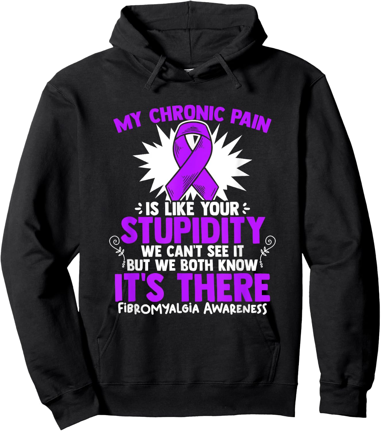 My Pain - Fibro Survivor Purple Fibromyalgia Awareness Hoodie - Hoodie | Black
