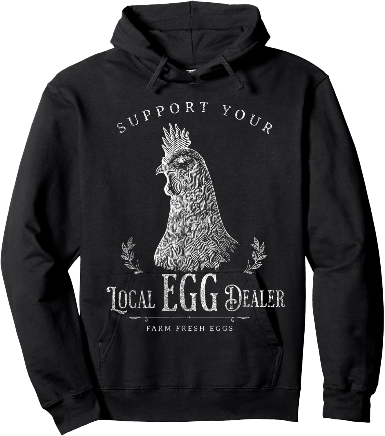 Support Your Local Egg Dealer Funny Chicken Hoodie - Hoodie | Black