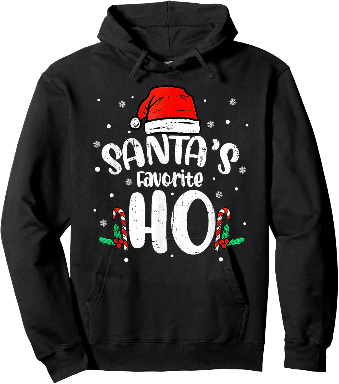 Funny Xmas Naughty Dirty Adult Humor PJ Christmas Men Women Hoodie - Hoodie | Black