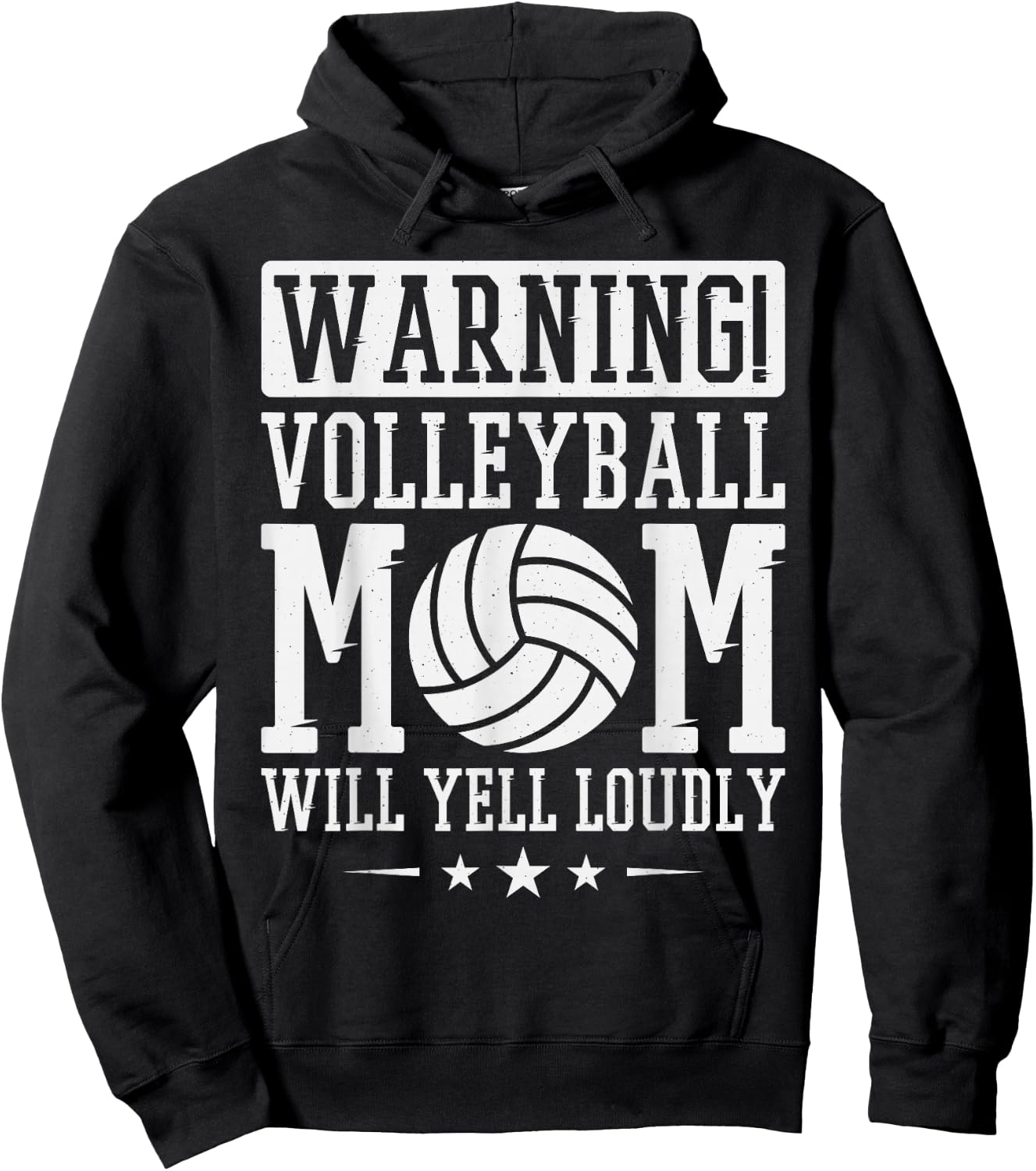 Warning! Volleyball Mom Will Yell Loudly Volleyball Fan Hoodie - Hoodie | Black