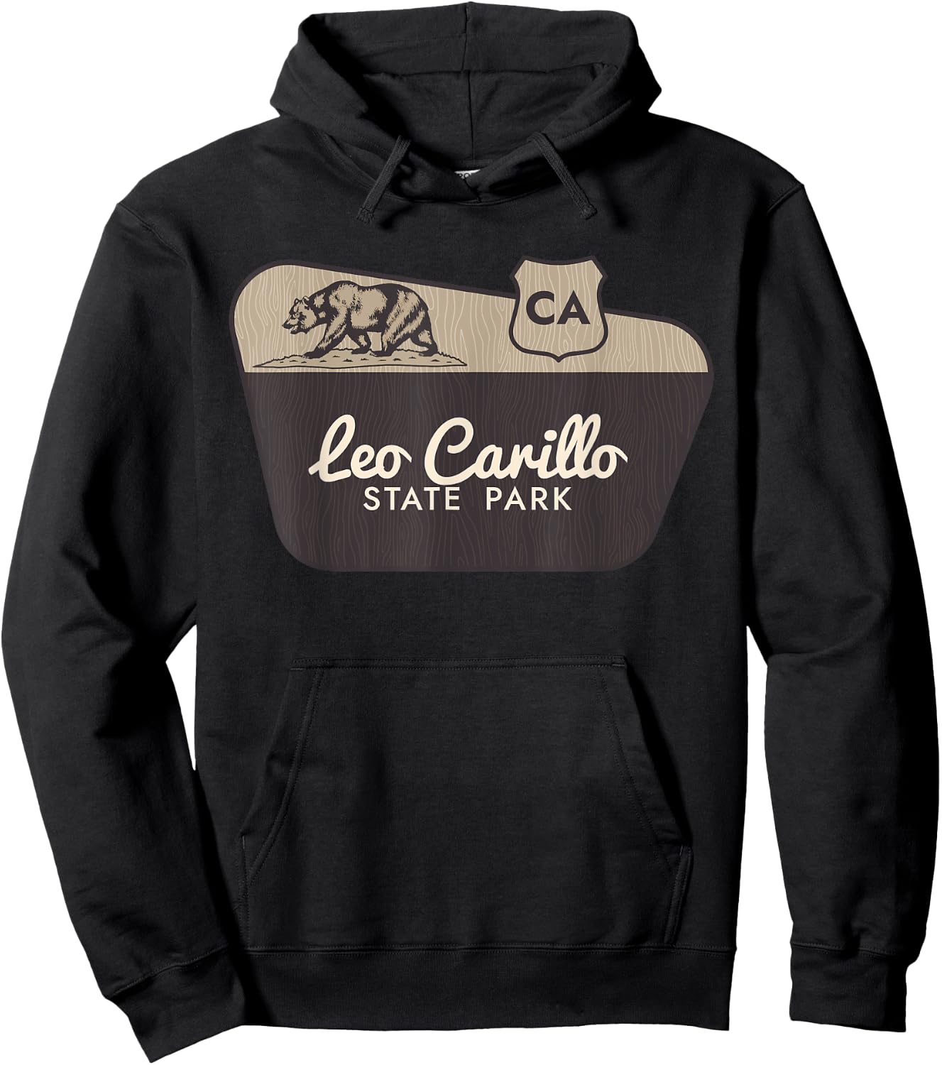 Leo Carillo State Park California Welcome Sign Vacation Hoodie - Hoodie | Black