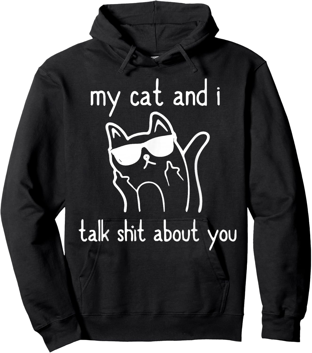 Cool Sunglasses Cat Lovers My Cats and I Talk Shit About You Hoodie - Hoodie | Black