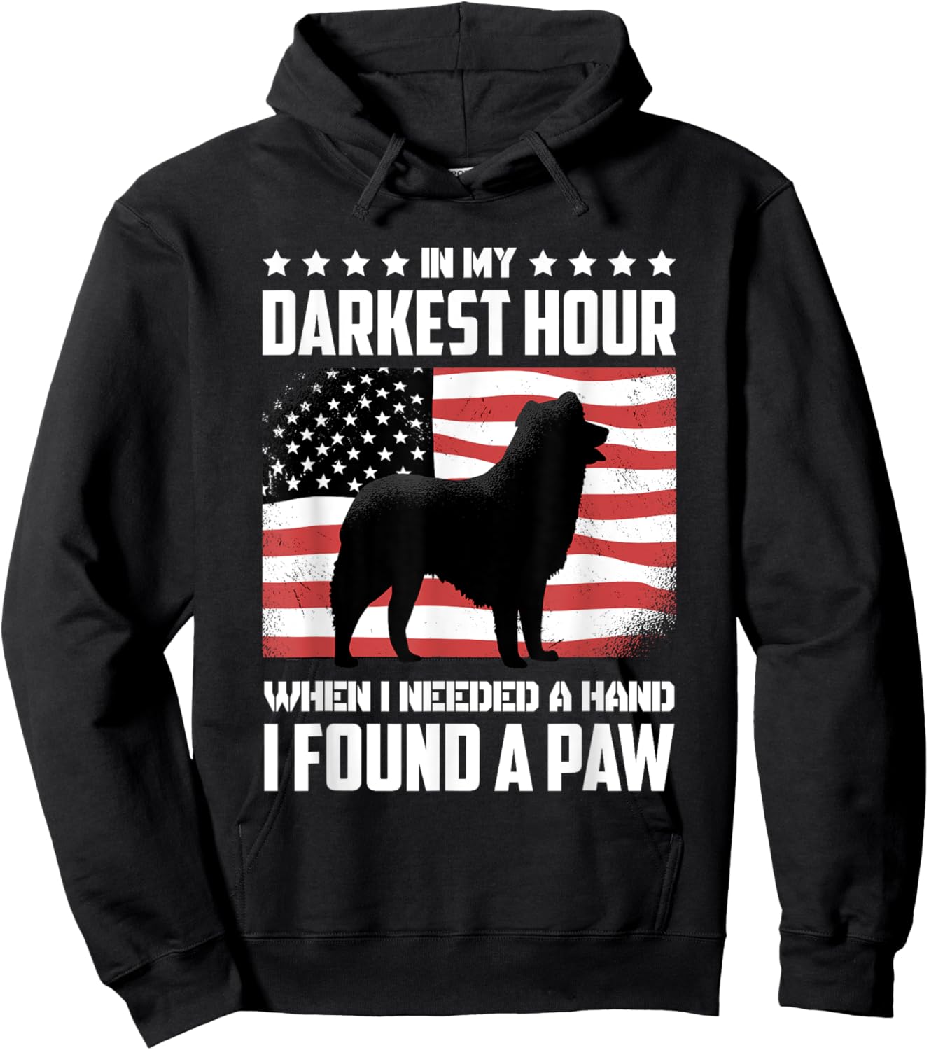 Dog Lover Accessories for Dog Owner In My Darkest Hour When I Needed A Hand I Found A Paw -Adults Black Small Hoodie - Hoodie | Black