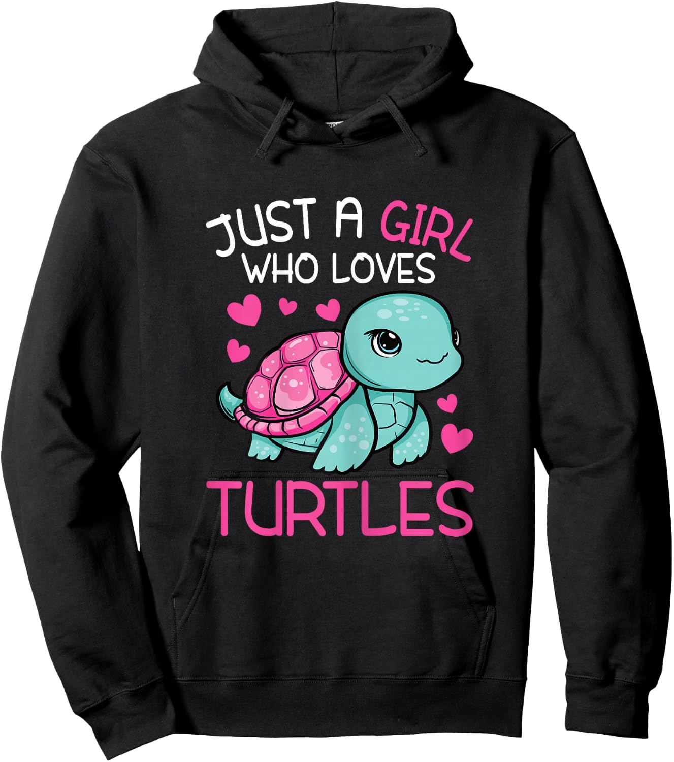 Just A Girl Who Loves Turtles Sea Turtle Lover Kids Toddlers Hoodie - Hoodie | Black