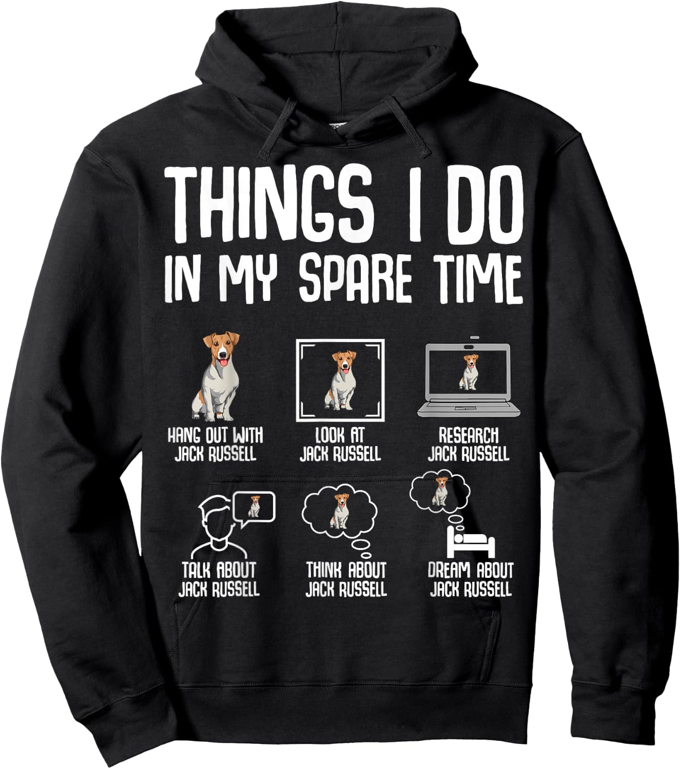 Jack Russell Terrier Dog Hoodie - Hoodie | Black