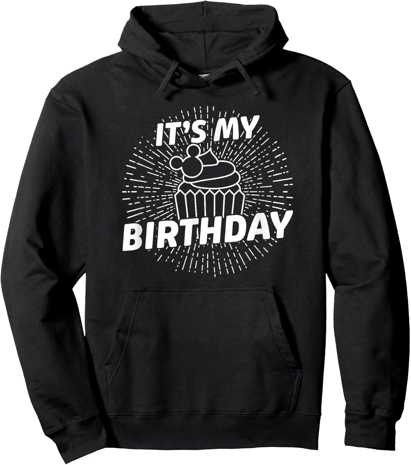 Disney Mickey Mouse It's My Birthday White Cupcake Hoodie - Hoodie | Black