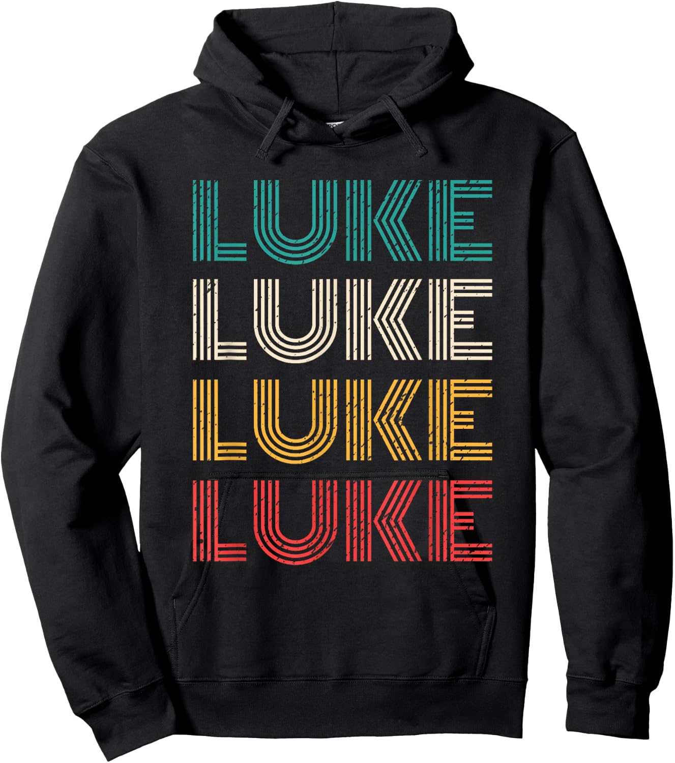 Luke First Name Vintage Retro Hoodie - Hoodie | Black