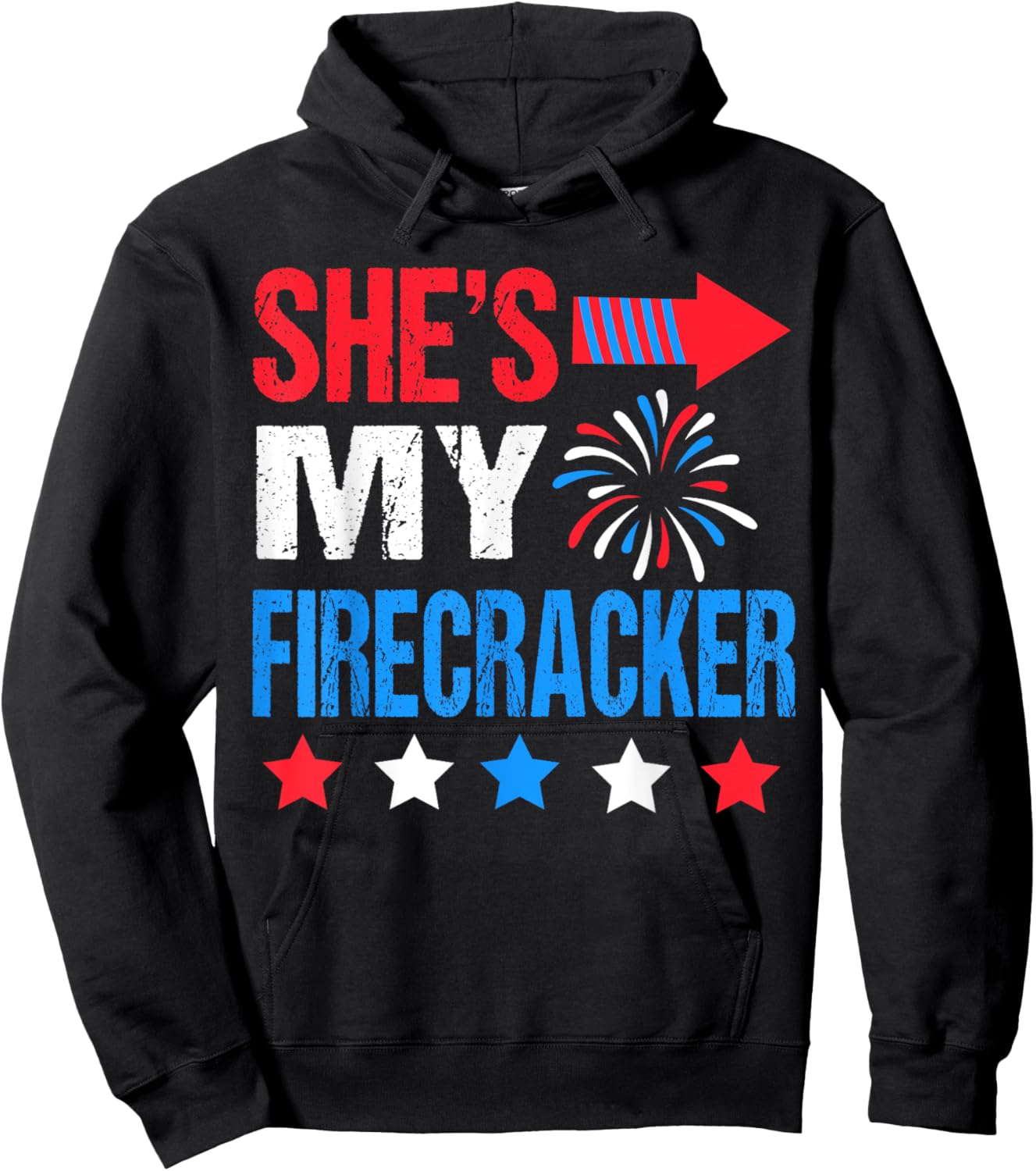 She's My Firecracker Matching 4th of July Shirts For Couples Hoodie - Hoodie | Black