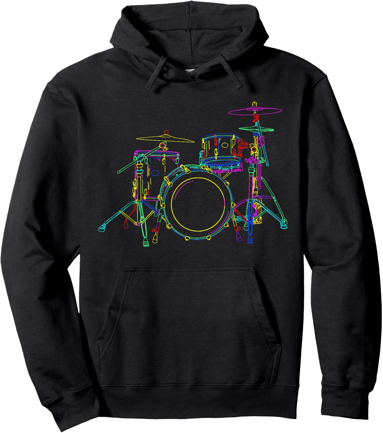 Neon Drumming Set - Drummer Band Percussion Player Hoodie - Hoodie | Black