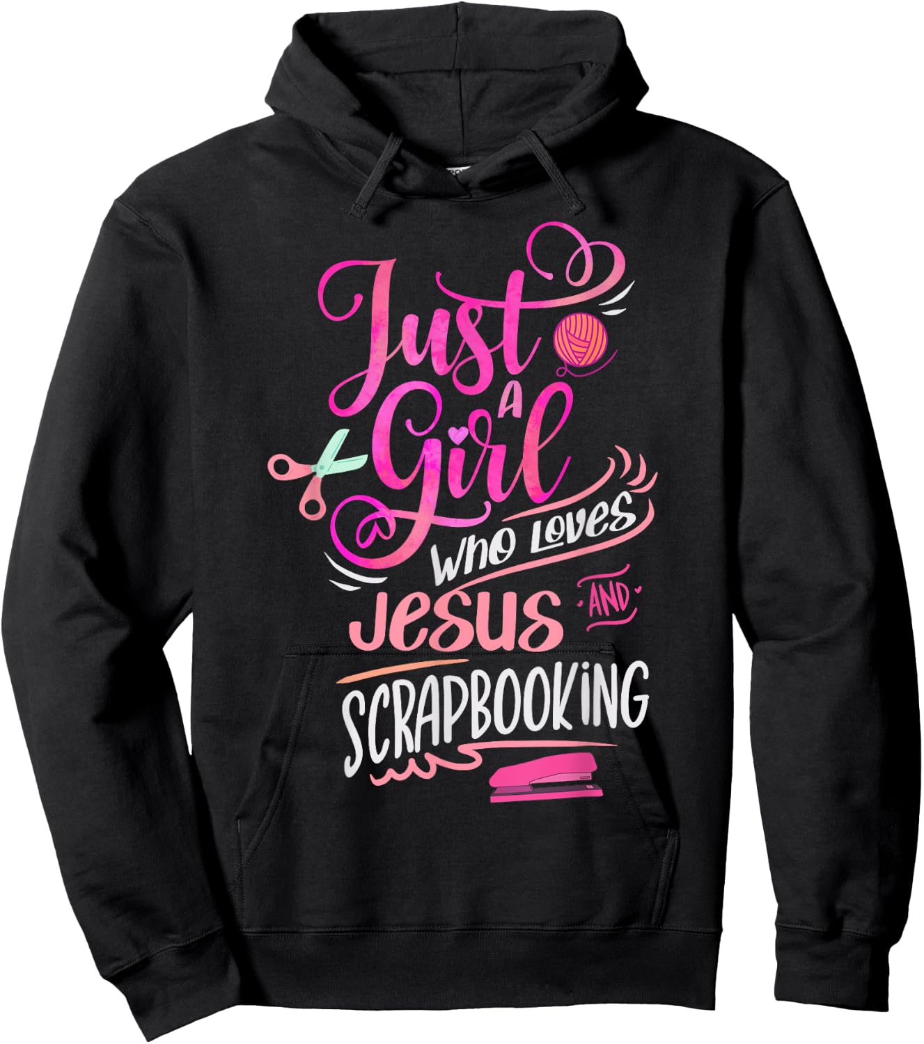 Scrapbook Just a Girl who loves Jesus Scrapbooking Hoodie - Hoodie | Black