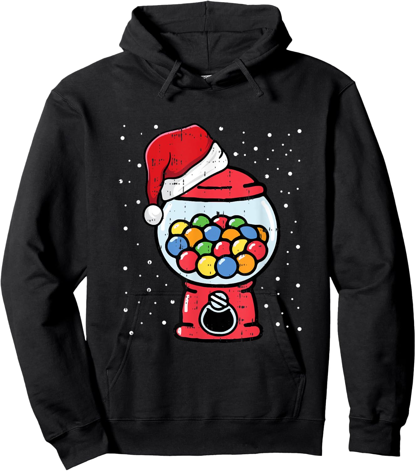 Gumball Machine Santa Hat Christmas Pajama X-mas Candy Gum Hoodie - Hoodie | Black