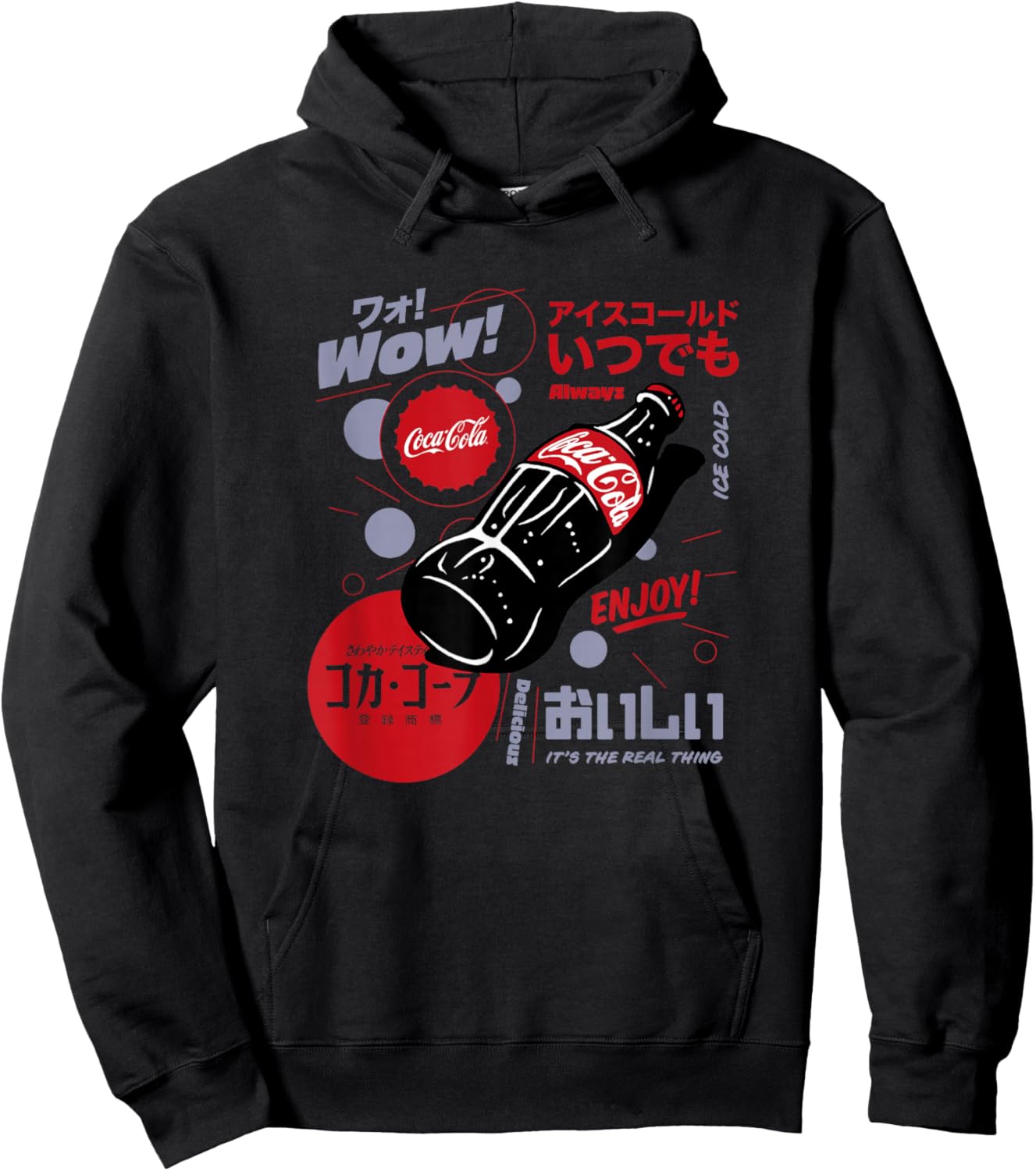 Coca-Cola Japanese Retro Poster Enjoy Coke Classic Hoodie - Hoodie | Black