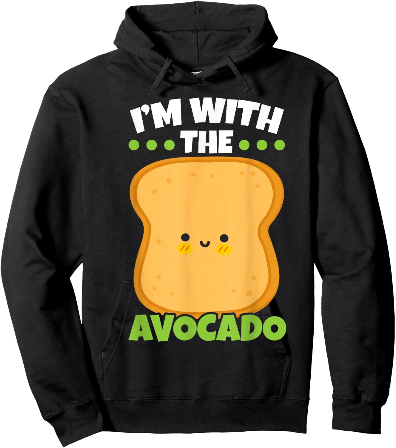I'm With The Avocado Toast Bread Halloween Matching Couples Hoodie - Hoodie | Black