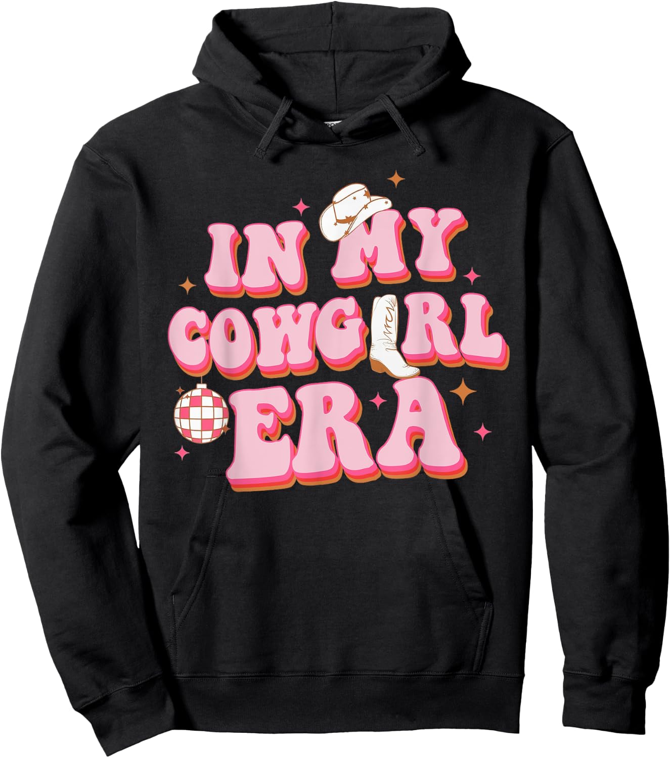 In My Cowgirl Era Groovy Rodeo Western Country Southern Hoodie - Hoodie | Black