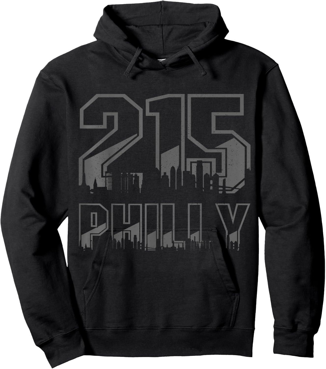 Philadelphia Pennsylvania Philly 215 Area Code Pride Skyline Hoodie - Hoodie | Black
