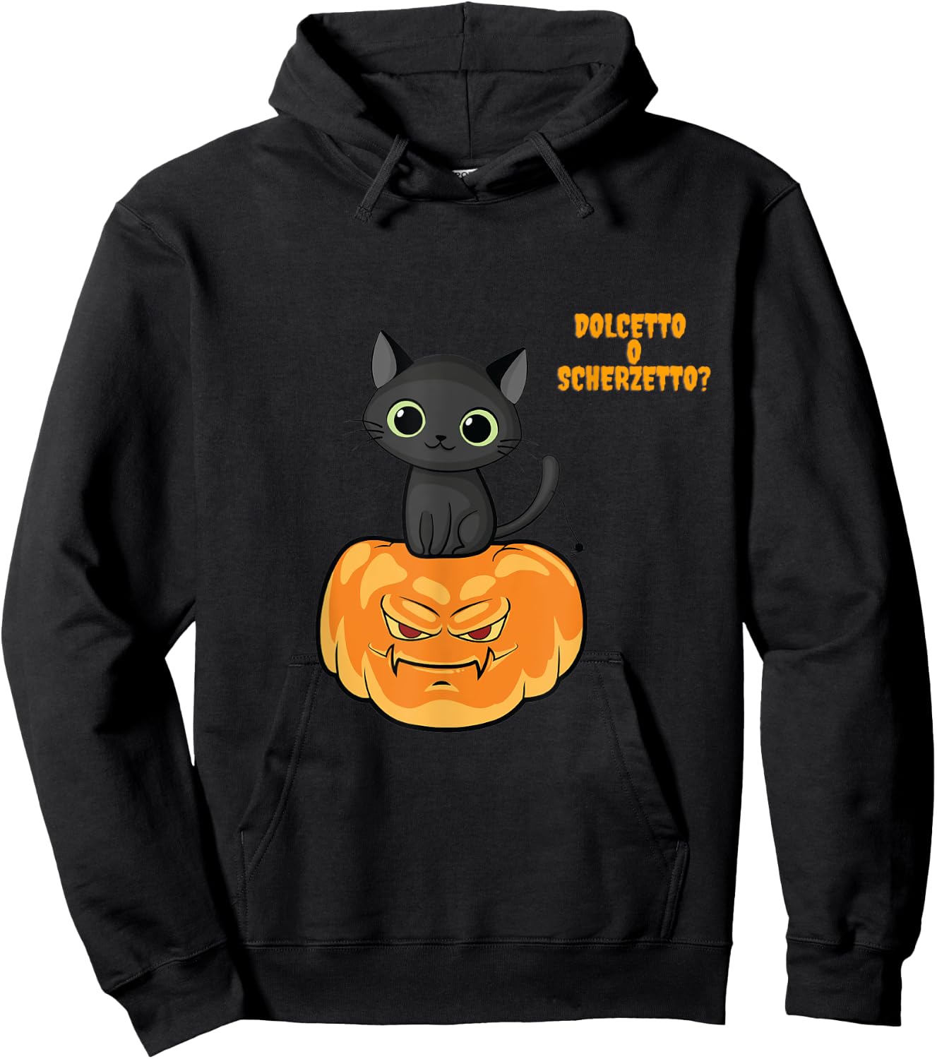 Halloween Baby Boy Cat Pumpkin Funny Hoodie - Hoodie | Black