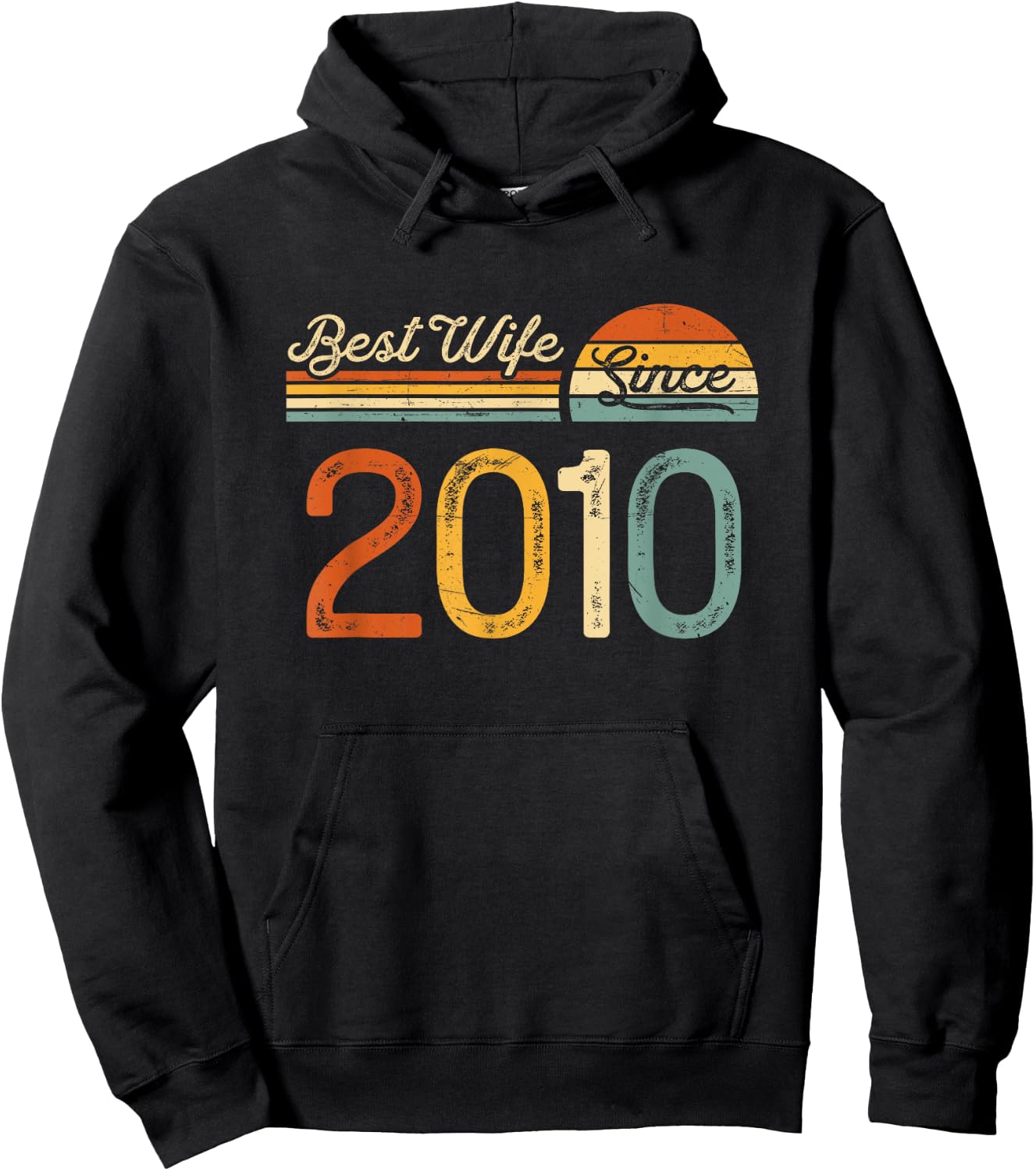 15th wedding anniversary - Best Wife Since 2010 15 years Hoodie - Hoodie | Black