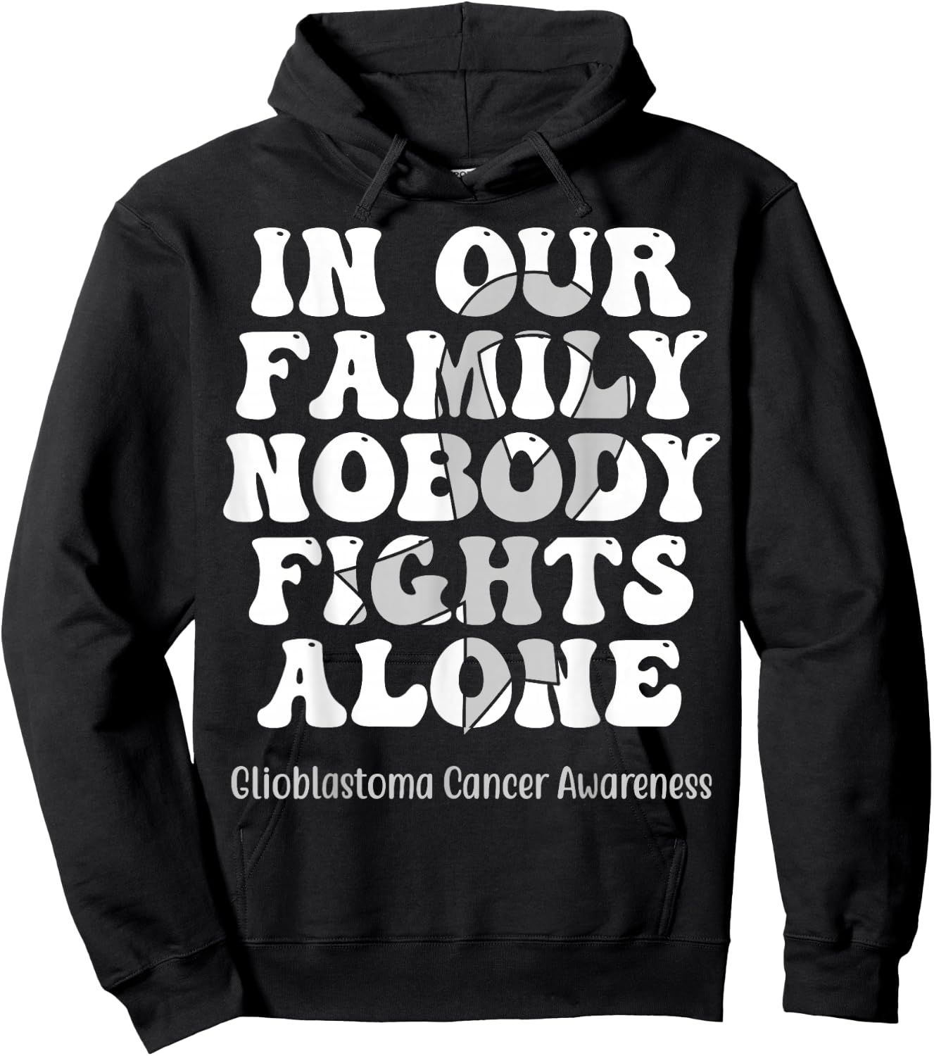 Support Squad Glioblastoma Awareness Brain Tumor Cancer Hoodie - Hoodie | Black
