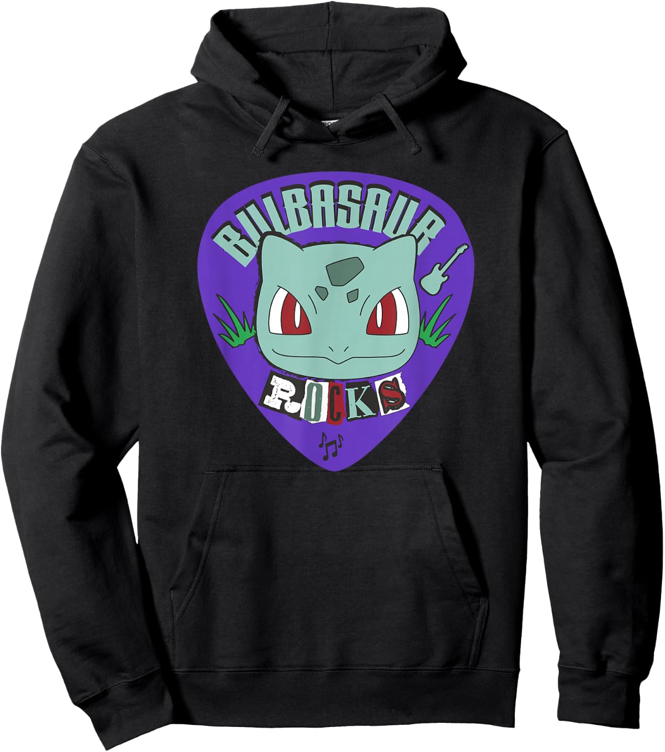 Pokémon Bulbasaur Rocks Punk Guitar Pick Hoodie - Hoodie | Black