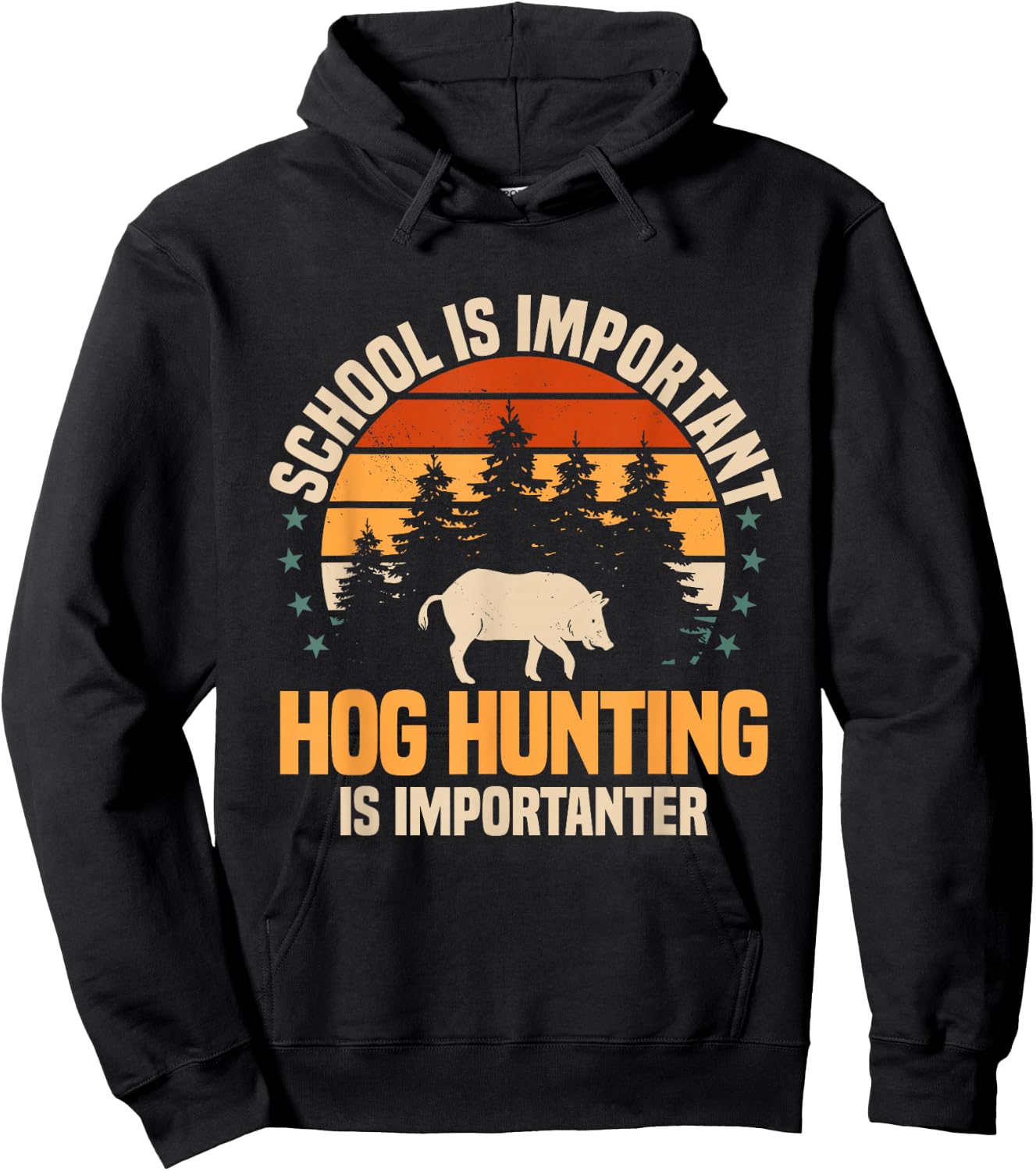 Hog Hunting Boar Feral Pig Hunter Huntsman Hoodie - Hoodie | Black
