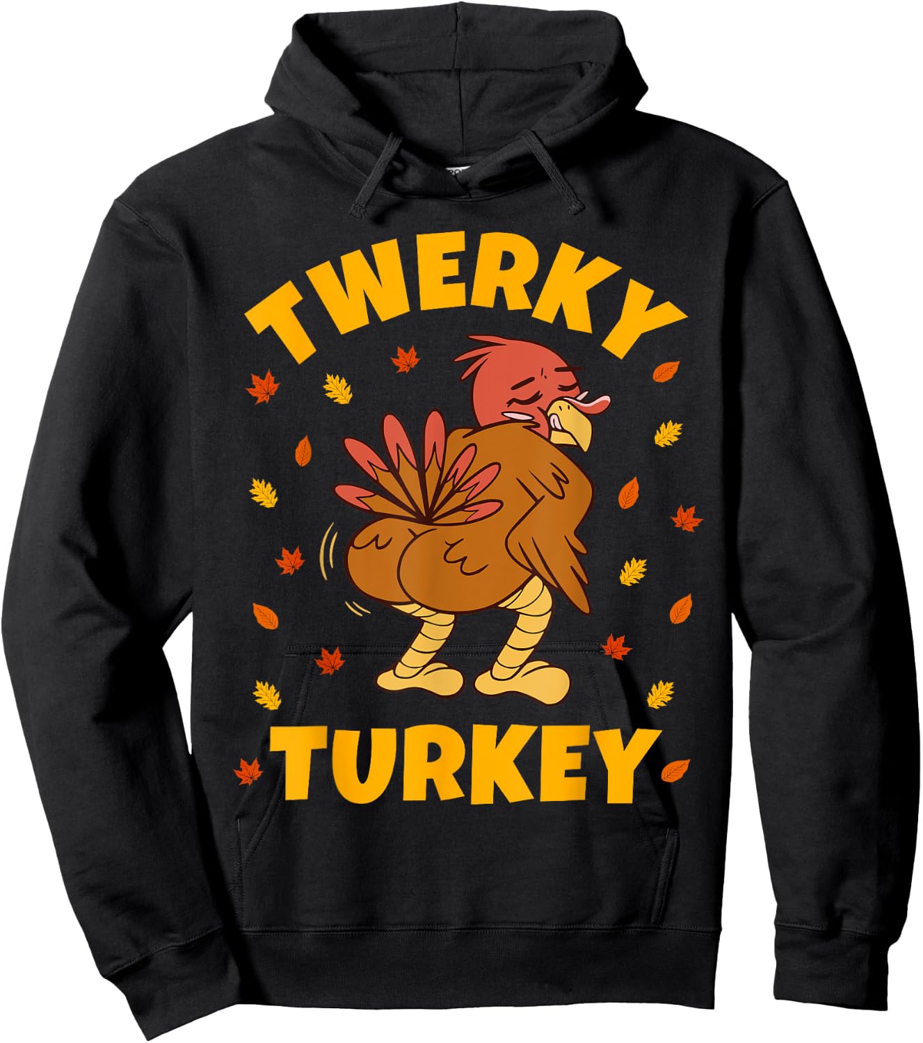 Twerky Turkey Butt Funny Thanksgiving Twerk Dance Twerking Hoodie - Hoodie | Black