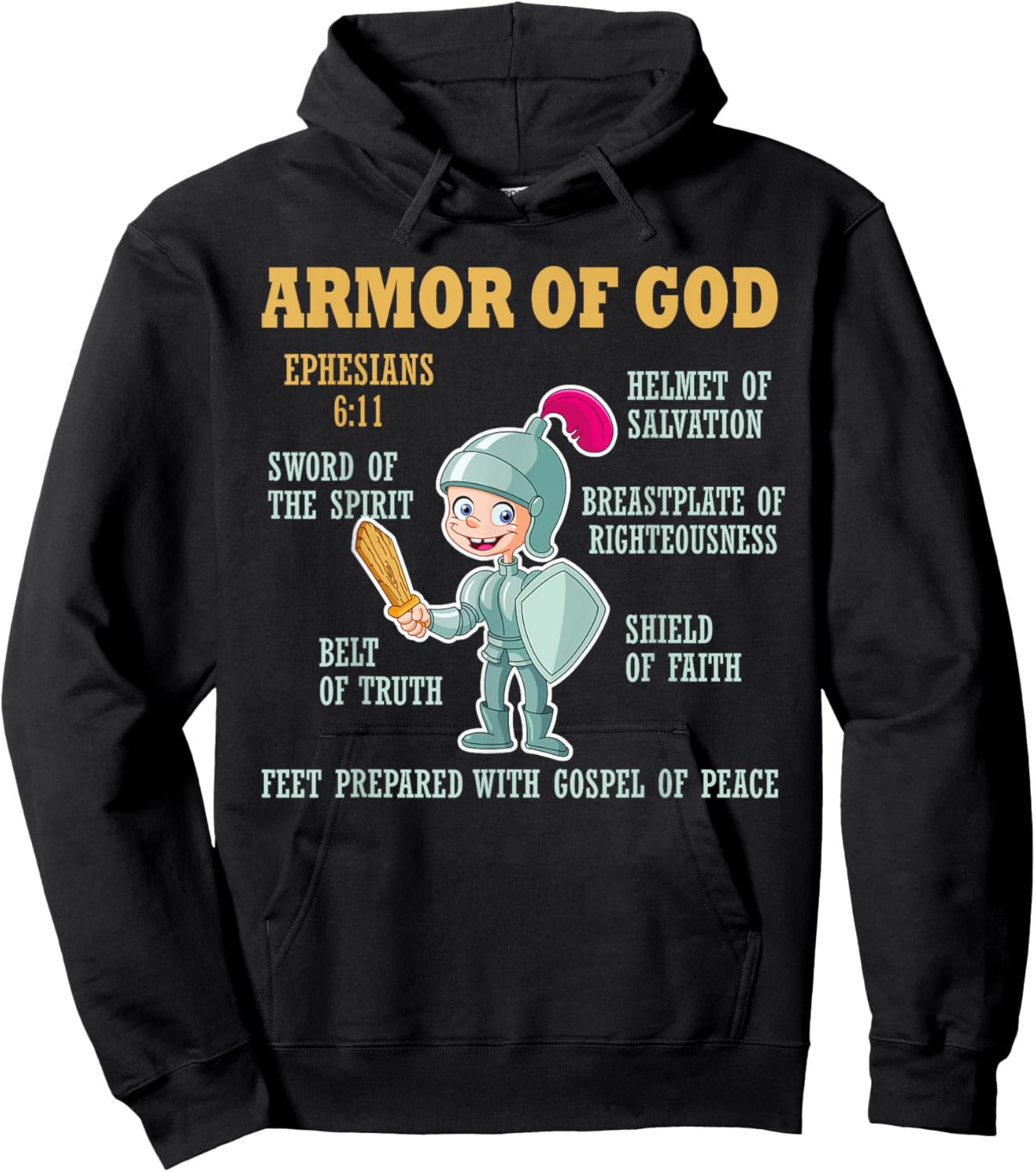 Put On The Full Armor Of God Bible Chapters For Kids Hoodie - Hoodie | Black