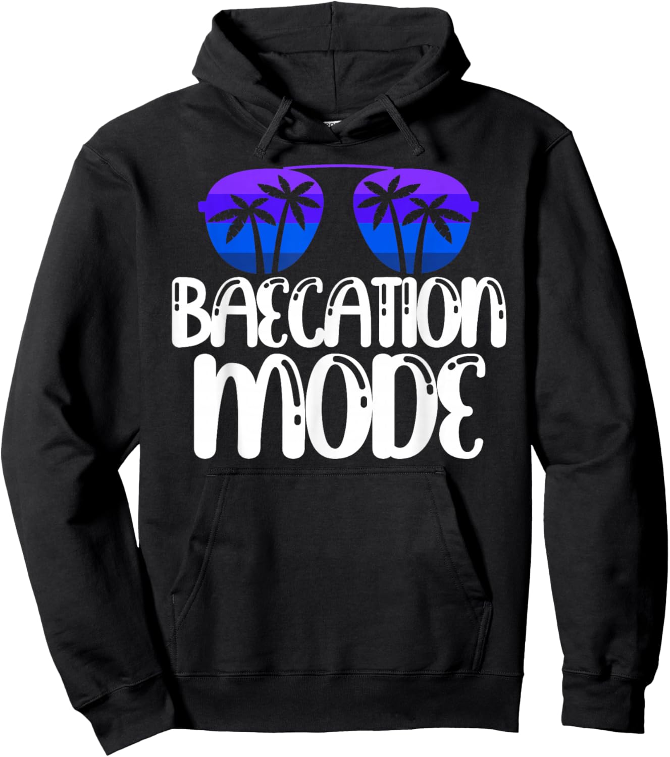 Baecation Mode Funny Couples Vacation Trip 2025 Beach Trip Hoodie - Hoodie | Black
