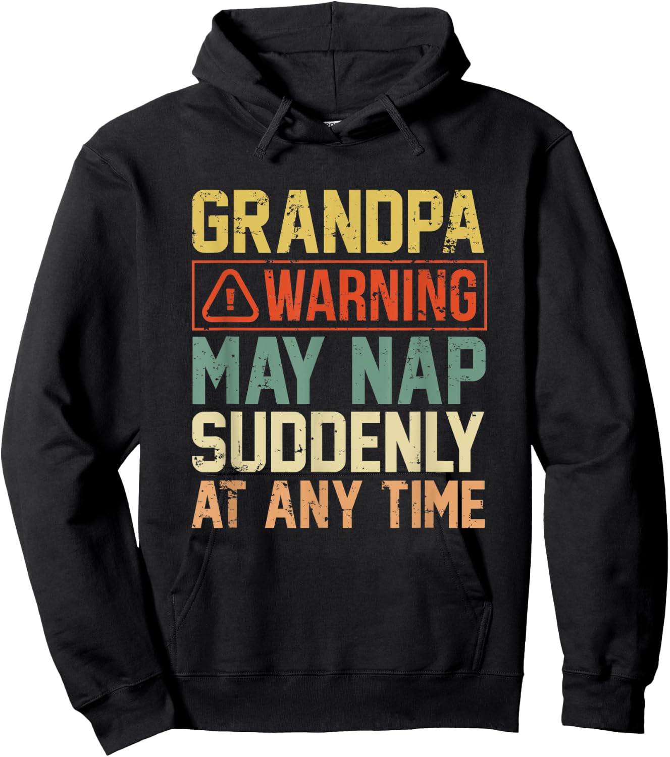 Grandpa Father's Day Gift Distressed May Nap At any Time Hoodie - Hoodie | Black