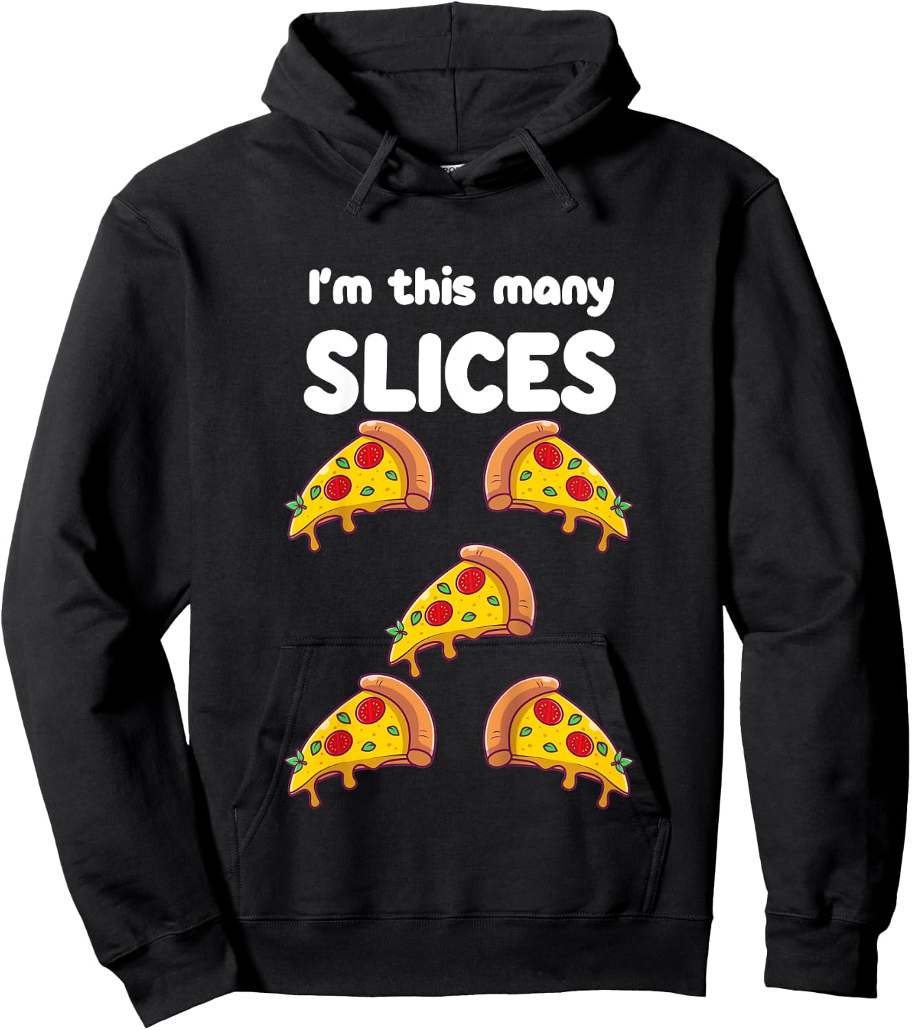 Cute Pizza 5th Birthday I'm This Many Slices 5-Year-Old Hoodie - Hoodie | Black
