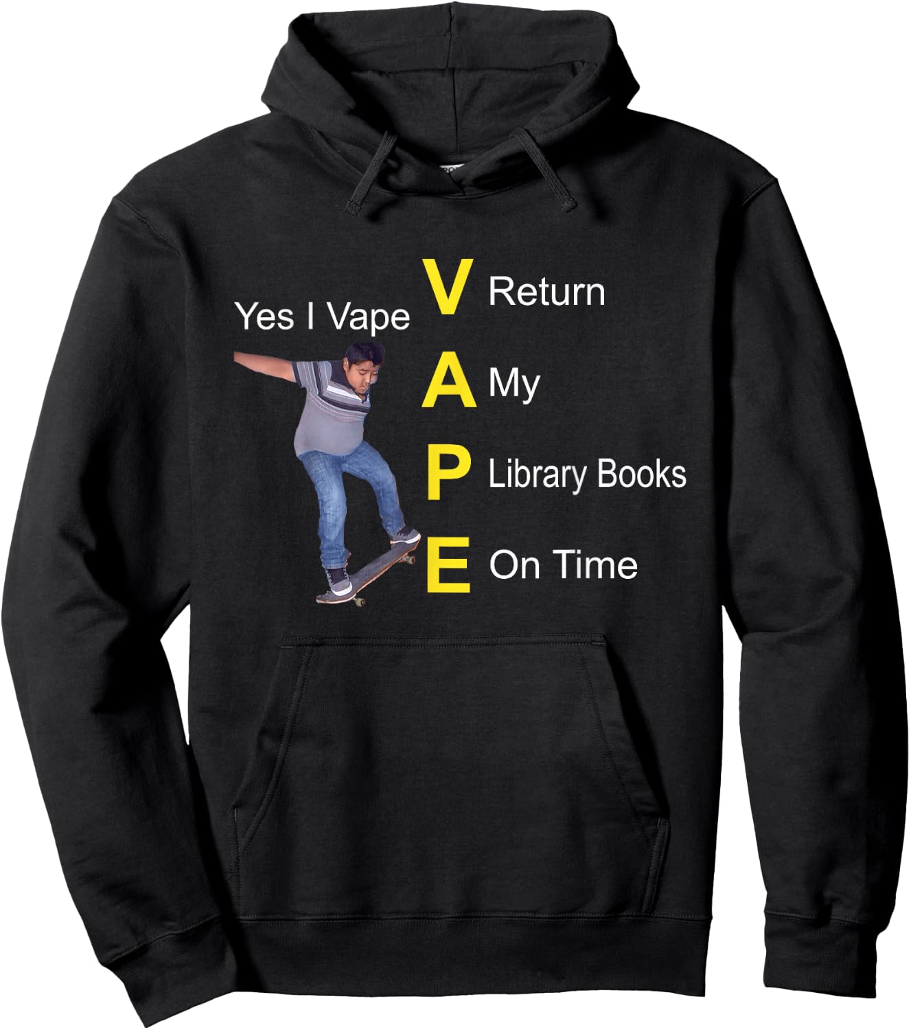 Yes I Vape Return My Library Books On Times Hoodie - Hoodie | Black