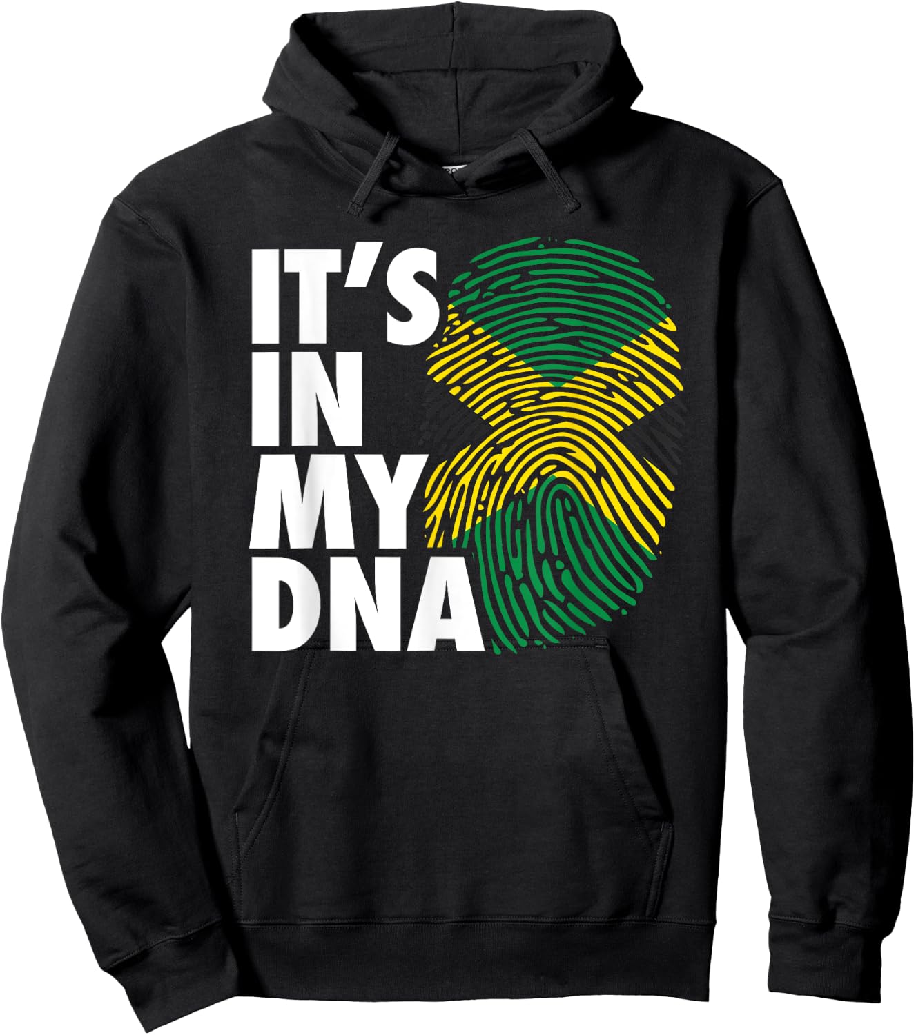 My DNA Jamaica Fingerprint Jamaican Pride Heritage Souvenir Hoodie - Hoodie | Black