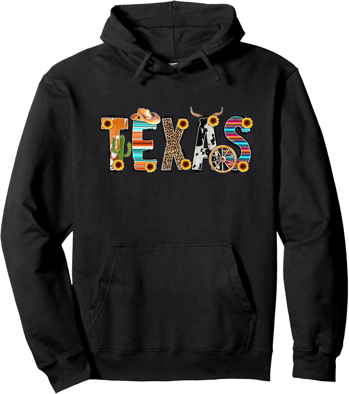 Texas Cactus Texas for Girl, Texas Yall Hoodie - Hoodie | Black
