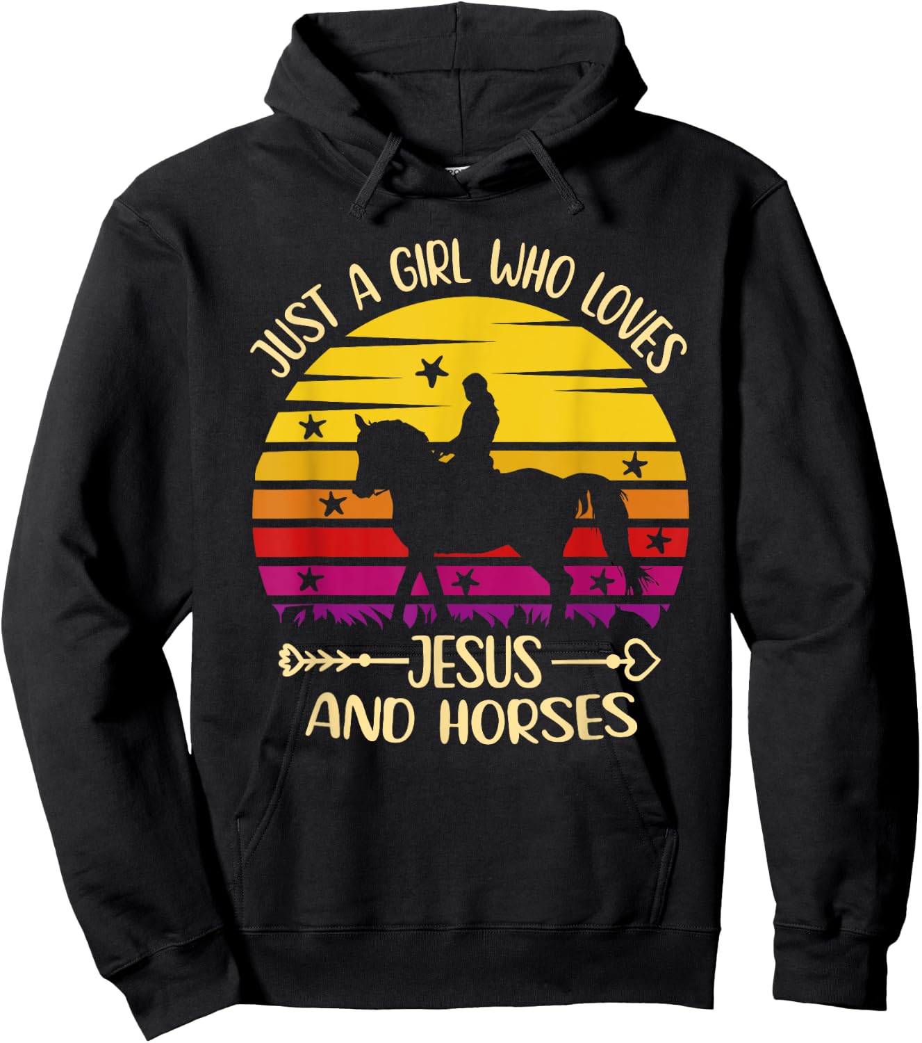 Jesus And Horses - Just A Girl Who Loves Jesus And Horses Hoodie - Hoodie | Black