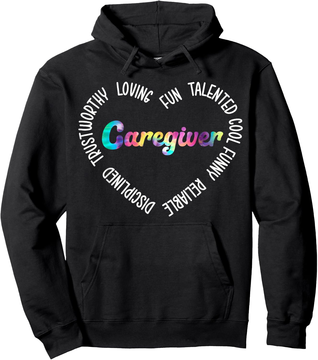 Care Giver Appreciation for Caregivers Men's Classic Fit Black Cotton Polyester Blend Stretchable Casual Short Sleeve Hoodie - Hoodie | Black