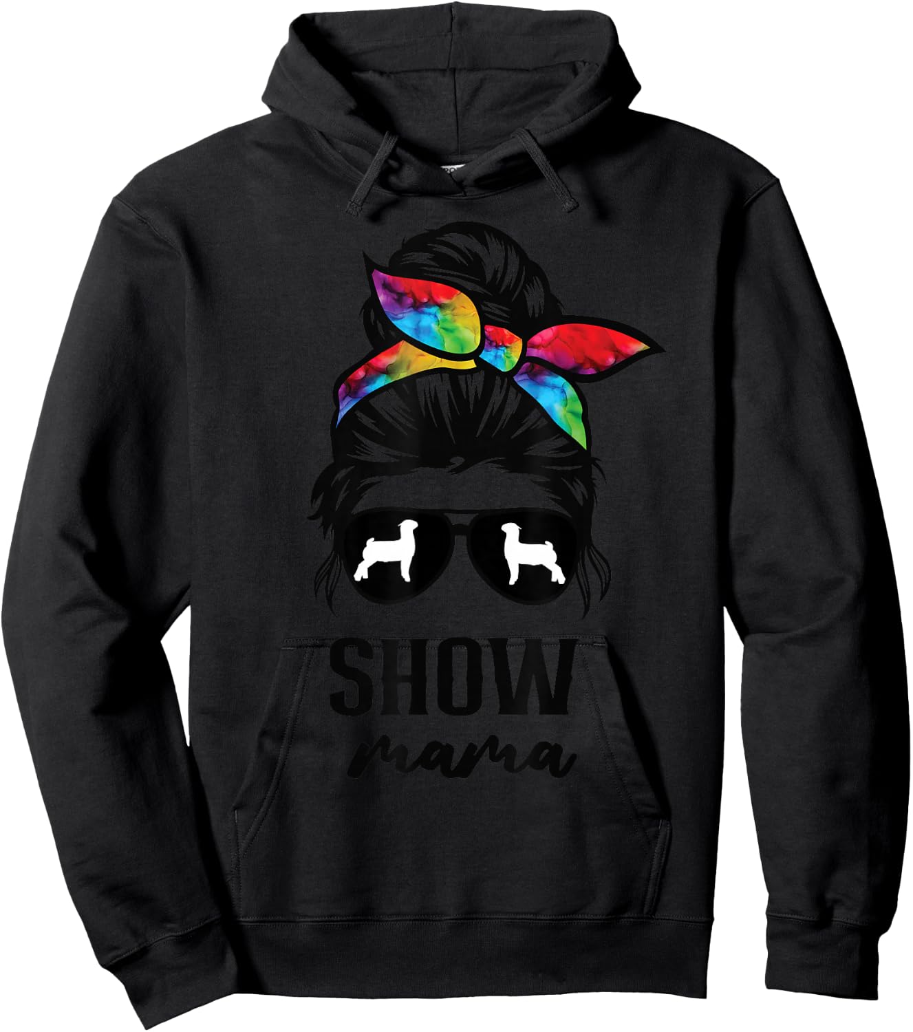 goat show mom goat Boer show mama Hoodie - Hoodie | Black