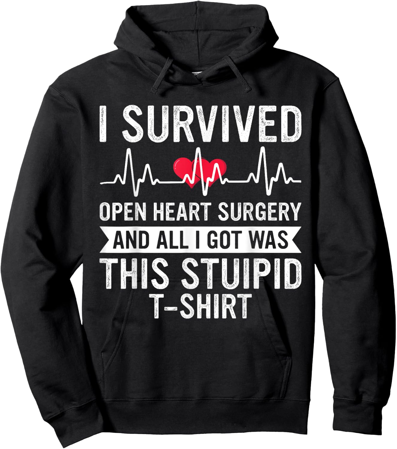 Open Heart Surgery Survivor Recovery Get Well Soon Hoodie - Hoodie | Black