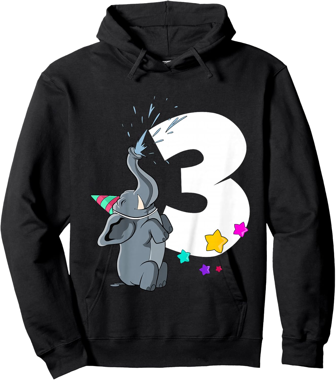 Elephant 3rd birthday 3 years old Hoodie - Hoodie | Black