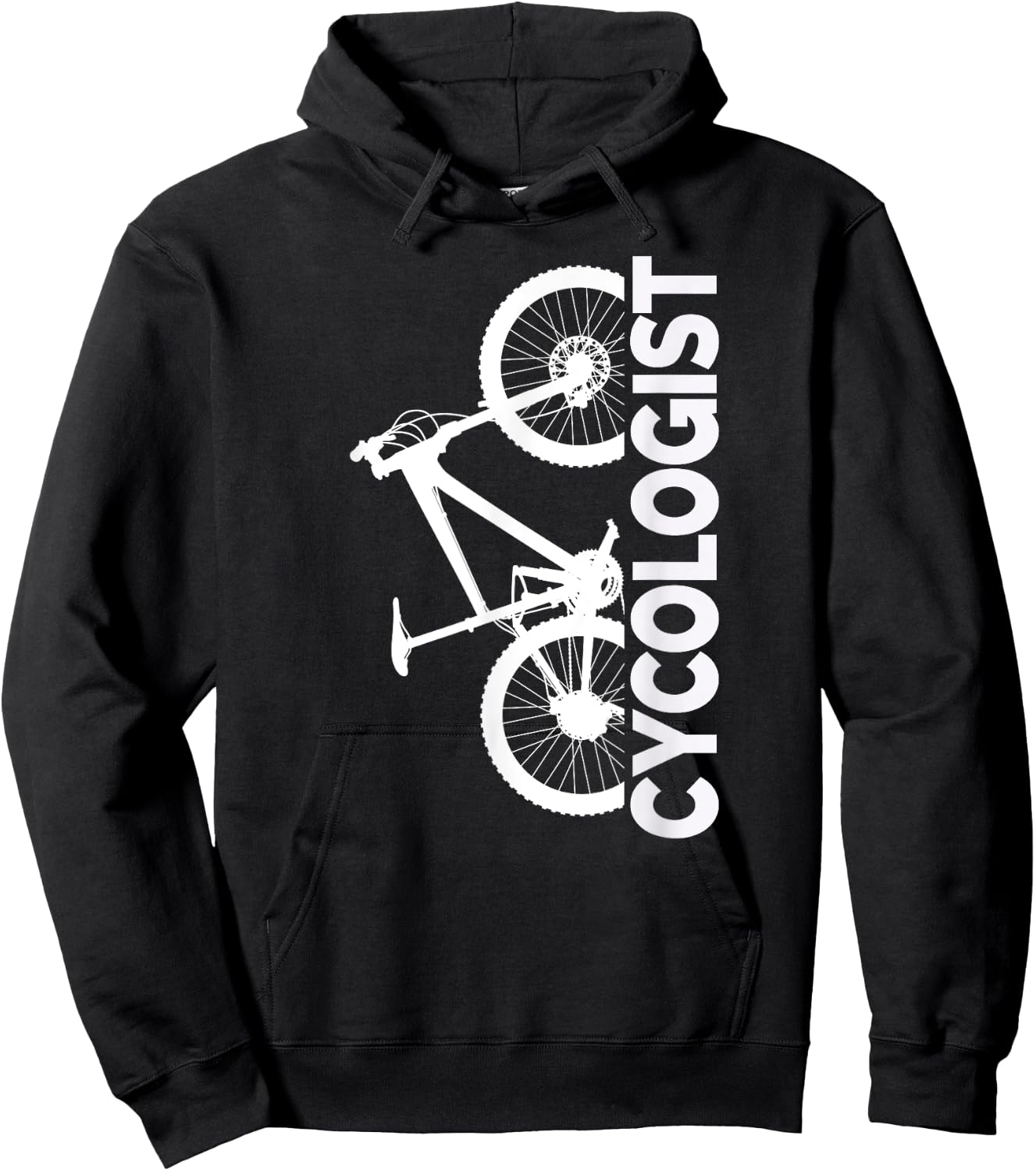 Mountain Biking Cycologist Vertical Graphic Design Hoodie - Hoodie | Black