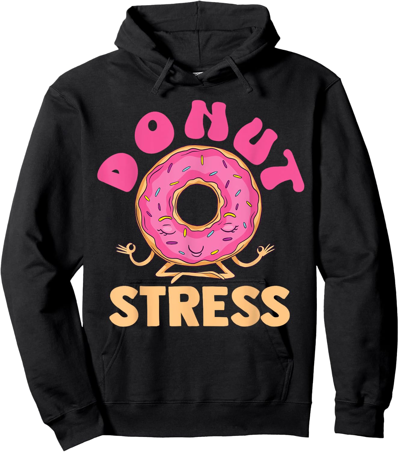 Cute Meditating Baking Donut Stress for Bakers Hoodie - Hoodie | Black